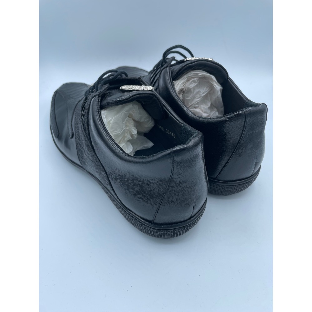Belvedere Bene Black Ostrich Leg Calf Leather Sneakers Mens 13 2010/BENE New - Picture 4 of 9